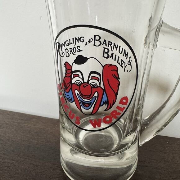 VTG RINGLING BROS. and BARNUM & BAILEY Circus World Glass Mug Stein Clown 1970's - Picture 11 of 15